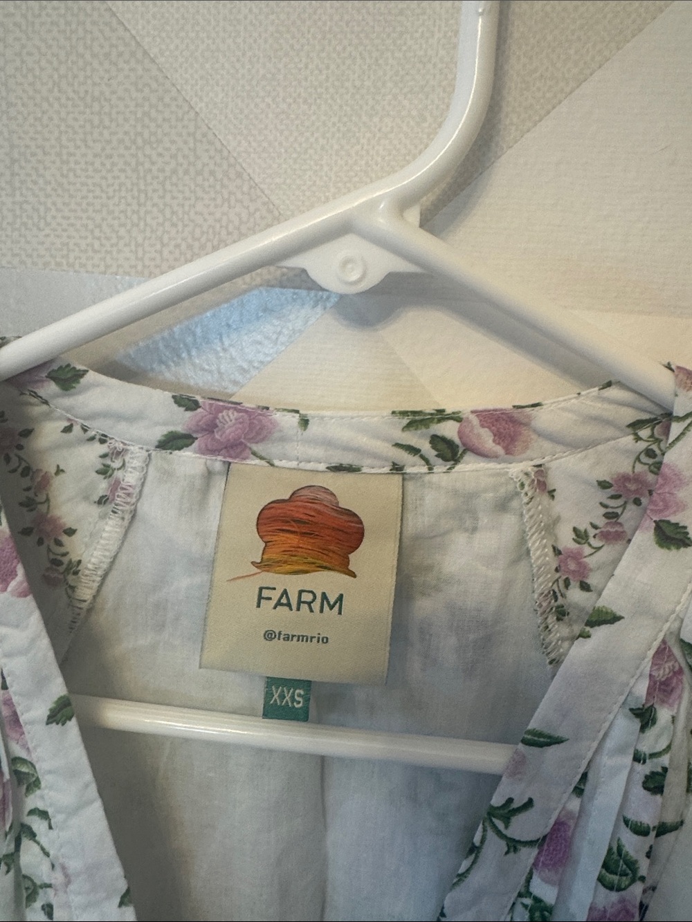FARM Rio White Maxi Dress with Lavender, Yellow, Green and Blue Floral Print - Picture 2 of 5